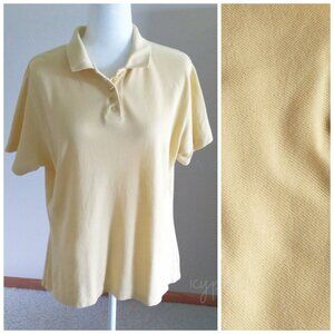Woolrich Polo Shirt Size Medium Yellow Preppy Vintage Cotton Golf Coastal Chic